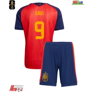 España Paez Gavi #9 Primera Equipación Niños Mundial 2026 Manga Corta (+ Pantalones cortos)